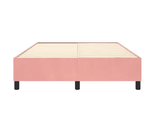 Gultas Rāmis, Rozā Samts, 140X190 Cm Vidaxl