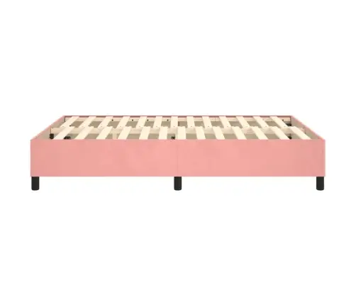 Gultas Rāmis, Rozā Samts, 140X190 Cm Vidaxl