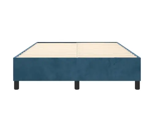Gultas Rāmis Bez Matrača, Tumši Zils Samts, 140X200 Cm Vidaxl