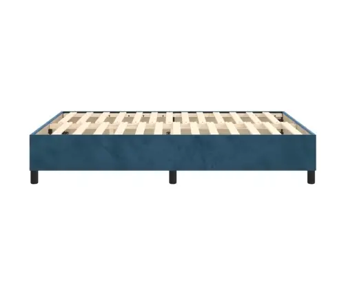 Gultas Rāmis Bez Matrača, Tumši Zils Samts, 140X200 Cm Vidaxl