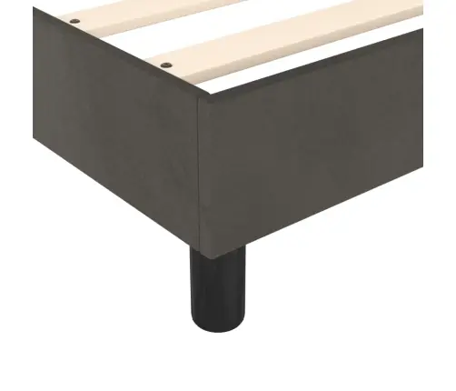 Gulta Bez Matrača, Tumši Pelēks, 160X200 Cm, Samts Vidaxl