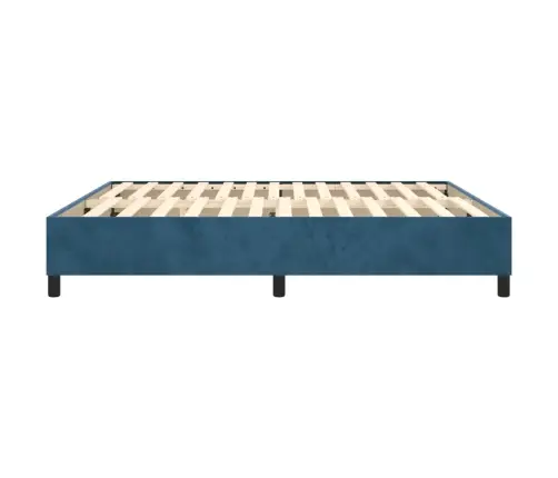 Lovos Rėmas Su Spyruoklėmis Tamsiai Mėlynas 160X200 Cm Aksomas