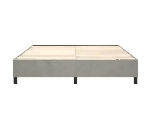 Gulta Bez Matrača, Gaiši Pelēks, 200X200 Cm, Samts Vidaxl