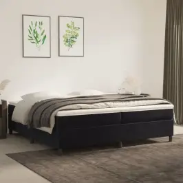 Lovos Rėmas Su Spyruoklėmis, Juodos Spalvos, 200X200cm Aksomas