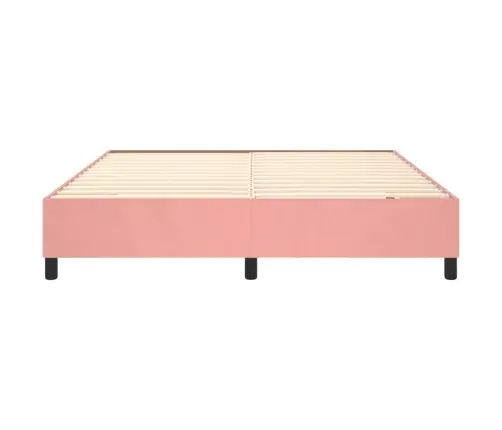 Gultas Rāmis, Rozā Samts, 200X200 Cm Vidaxl