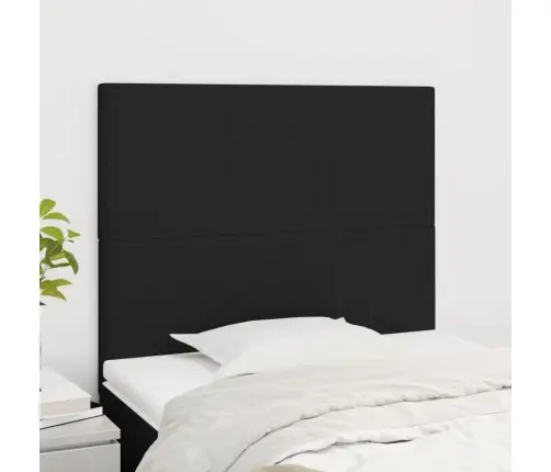 Gultas Galvgaļi, 2 Gab., 80X5X78/88 Cm, Melns Audums Vidaxl