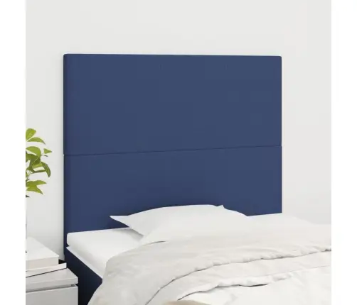 Gultas Galvgaļi, 2 Gab., 90X5X78/88 Cm, Zils Audums Vidaxl