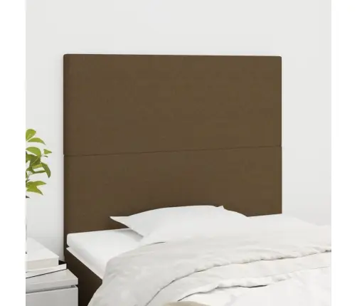 Gultas Galvgaļi, 2 Gab., 100X5X78/88 Cm,Tumši Brūns Audums Vidaxl