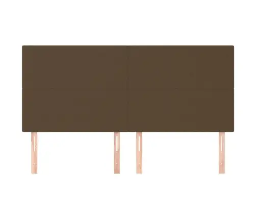 Gultas Galvgaļi, 4 Gab., 90X5X78/88 Cm, Tumši Brūns Audums Vidaxl