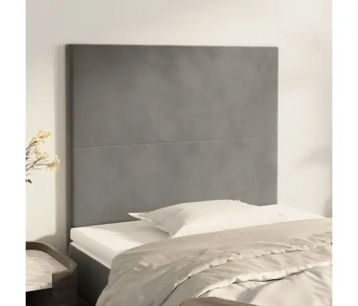 Gultas Galvgaļi, 2 Gab., 80X5X78/88 Cm, Gaiši Pelēks Samts Vidaxl Gultas Galvgaļi, 2 Gab., 80X5X78/88 Cm, Gaiši Pelēks Samts Vidaxl