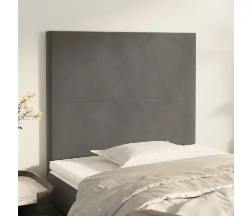 Gultas Galvgaļi, 2 Gab., 90X5X78/88 Cm, Tumši Pelēks Samts Vidaxl