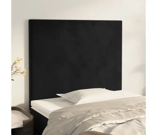 Galvūgalis, Juodas, 90X5X118/128 cm Aksominis