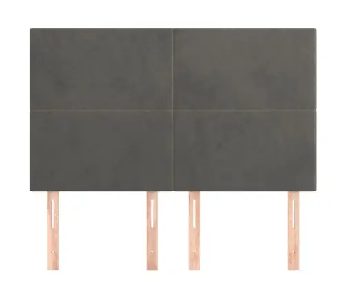 Gultas Galvgaļi, 4 Gab., 72X5X78/88 Cm, Tumši Pelēks Samts Vidaxl