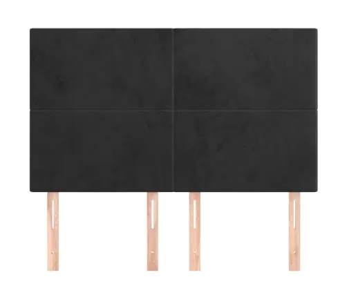 Gultas Galvgaļi, 4 Gab., 72X5X78/88 Cm, Melns Samts Vidaxl