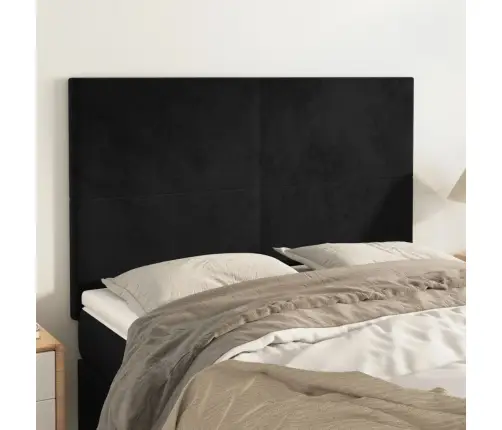 Gultas Galvgaļi, 4 Gab., 72X5X78/88 Cm, Melns Samts Vidaxl