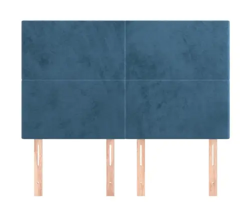 Gultas Galvgaļi, 4 Gab., 72X5X78/88 Cm, Tumši Zils Samts Vidaxl