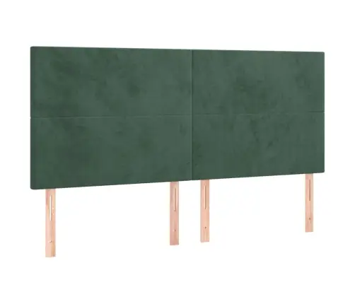 Voodipeatsid 4 Tk, Tumeroheline, 80X5X78/88 cm Samet