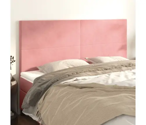 Galvūgalis, Rožinis, 160X5X118/128 cm Aksomas