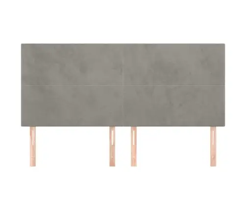 Galvūgalis, Šviesiai Pilkas, 180X5X118/128 cm Aksomas