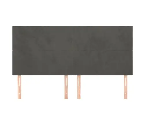 Galvūgalis, Tamsiai Pilkas, 180X5X118/128 cm Aksomas