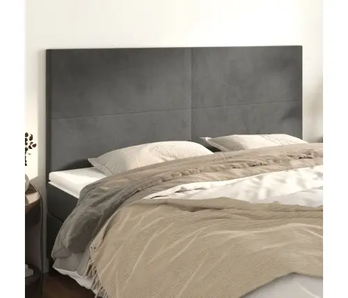 Galvūgalis, Tamsiai Pilkas, 180X5X118/128 cm Aksomas