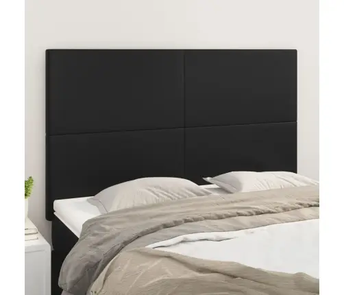 Gultas Galvgaļi, 4 Gab., 72X5X78/88 Cm, Melna Mākslīgā Āda Vidaxl