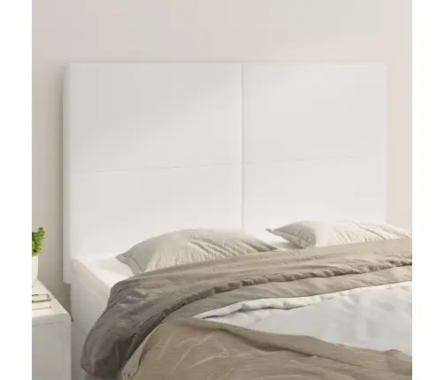 Gultas Galvgaļi, 4 Gab., 72X5X78/88 Cm, Balta Mākslīgā Āda Vidaxl