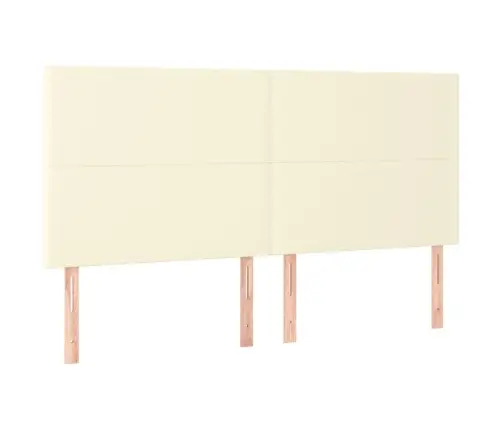 Gultas Galvgaļi, 4 Gab., 80X5X78/88 Cm, Krēmkrāsas Mākslīgā Āda Vidaxl