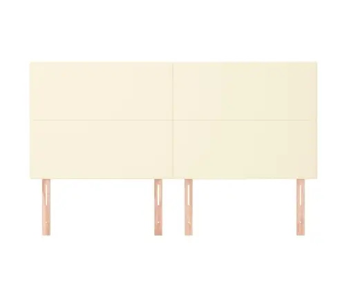 Gultas Galvgaļi, 4 Gab., 80X5X78/88 Cm, Krēmkrāsas Mākslīgā Āda Vidaxl