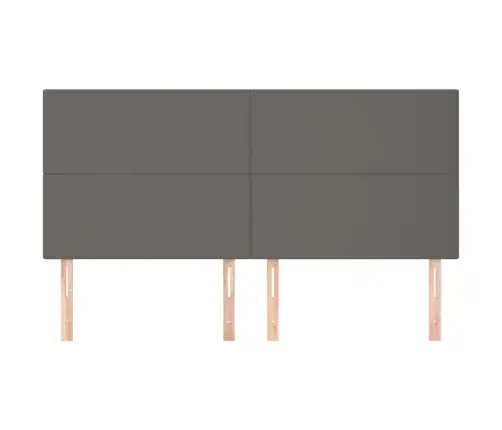 Gultas Galvgaļi, 4 Gab., 80X5X78/88 Cm, Pelēka Mākslīgā Āda Vidaxl