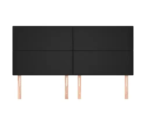 Gultas Galvgaļi, 4 Gab., 90X5X78/88 Cm, Melna Mākslīgā Āda Vidaxl