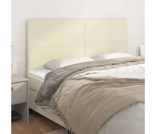 Gultas Galvgaļi, 4 Gab., 90X5X78/88 Cm, Krēmkrāsas Mākslīgā Āda Vidaxl Gultas Galvgaļi, 4 Gab., 90X5X78/88 Cm, Krēmkrāsas Mākslīgā Āda Vidaxl