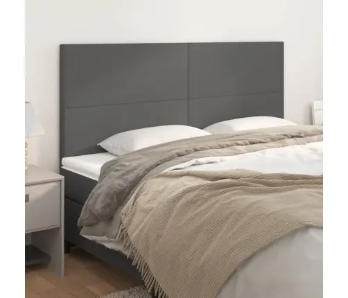 Gultas Galvgaļi, 4 Gab., 90X5X78/88 Cm, Pelēka Mākslīgā Āda Vidaxl