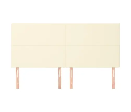 Gultas Galvgaļi, 4 Gab.,100X5X78/88 Cm, Krēmkrāsas Mākslīgā Āda Vidaxl