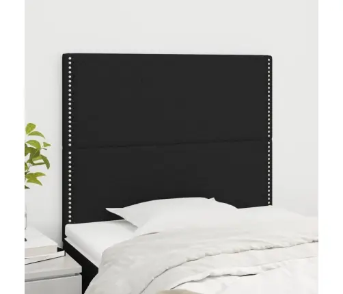 Gultas Galvgaļi, 2 Gab., 90X5X78/88 Cm, Melns Audums Vidaxl