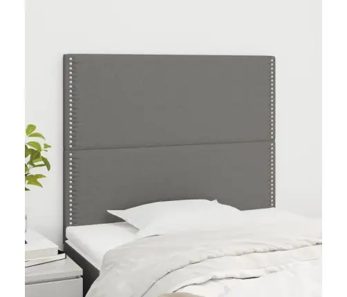 Gultas Galvgaļi, 2 Gab., 100X5X78/88 Cm, Tumši Pelēks Audums Vidaxl