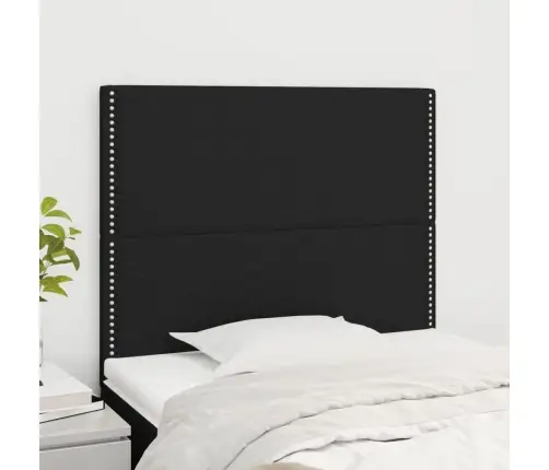 Gultas Galvgaļi, 2 Gab., 100X5X78/88 Cm, Melns Audums Vidaxl