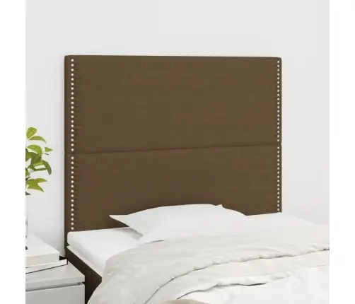 Gultas Galvgaļi, 2 Gab., 100X5X78/88 Cm,Tumši Brūns Audums Vidaxl