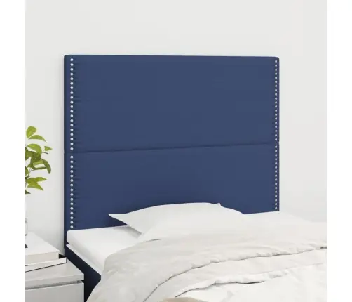 Gultas Galvgaļi, 2 Gab., 100X5X78/88 Cm, Zils Audums Vidaxl