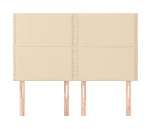 Gultas Galvgaļi, 4 Gab., 72X5X78/88 Cm, Krēmkrāsas Audums Vidaxl