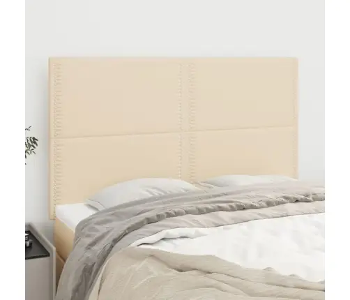Gultas Galvgaļi, 4 Gab., 72X5X78/88 Cm, Krēmkrāsas Audums Vidaxl