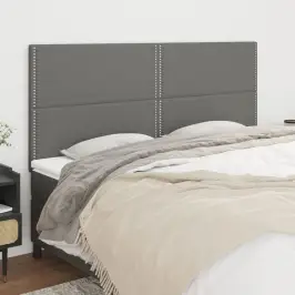 Gultas Galvgaļi, 4 Gab., 80X5X78/88 Cm, Tumši Pelēks Audums Vidaxl