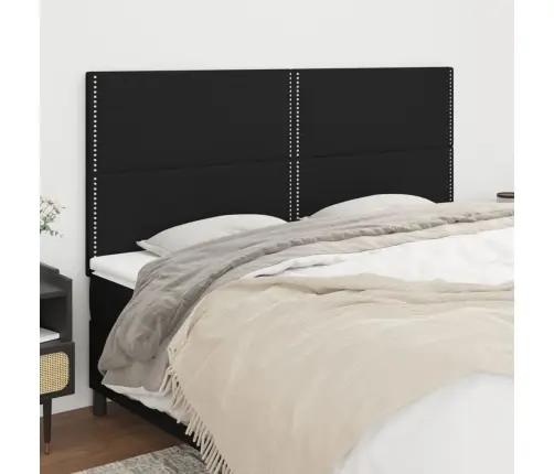 Gultas Galvgaļi, 4 Gab., 90X5X78/88 Cm, Melns Audums Vidaxl