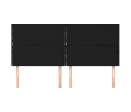 Gultas Galvgaļi, 4 Gab., 100X5X78/88 Cm, Melns Audums Vidaxl