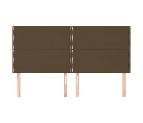 Gultas Galvgaļi, 4 Gab., 100X5X78/88 Cm,Tumši Brūns Audums Vidaxl