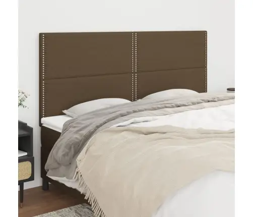 Gultas Galvgaļi, 4 Gab., 100X5X78/88 Cm,Tumši Brūns Audums Vidaxl