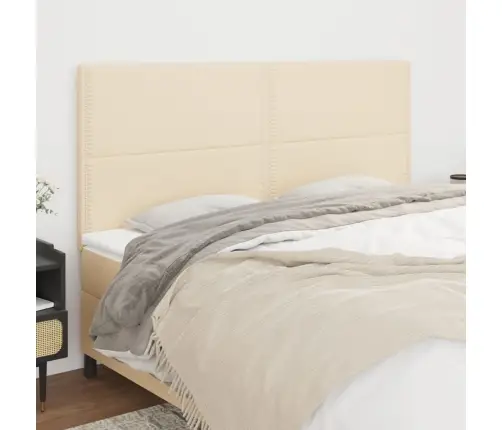 Gultas Galvgaļi, 4 Gab., 100X5X78/88 Cm, Krēmkrāsas Audums Vidaxl