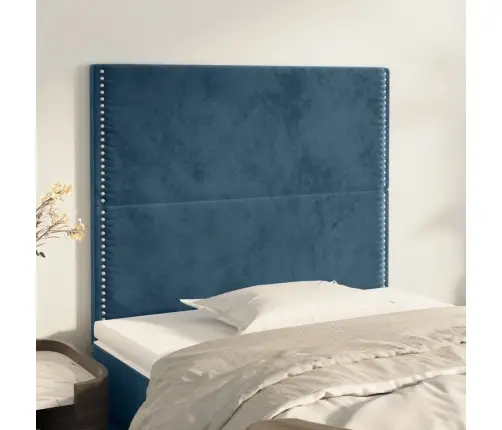 Gultas Galvgaļi, 2 Gab., 80X5X78/88 Cm, Tumši Zils Samts Vidaxl