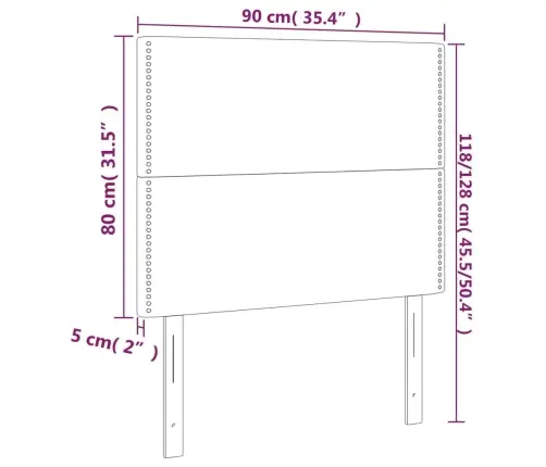 Galvūgalis, Tamsiai Pilkas, 90X5X118/128 cm Aksomas
