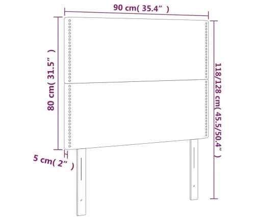 Gultas Galvgaļi, 2 Gab., 90X5X78/88 Cm, Tumši Zaļš Samts Vidaxl